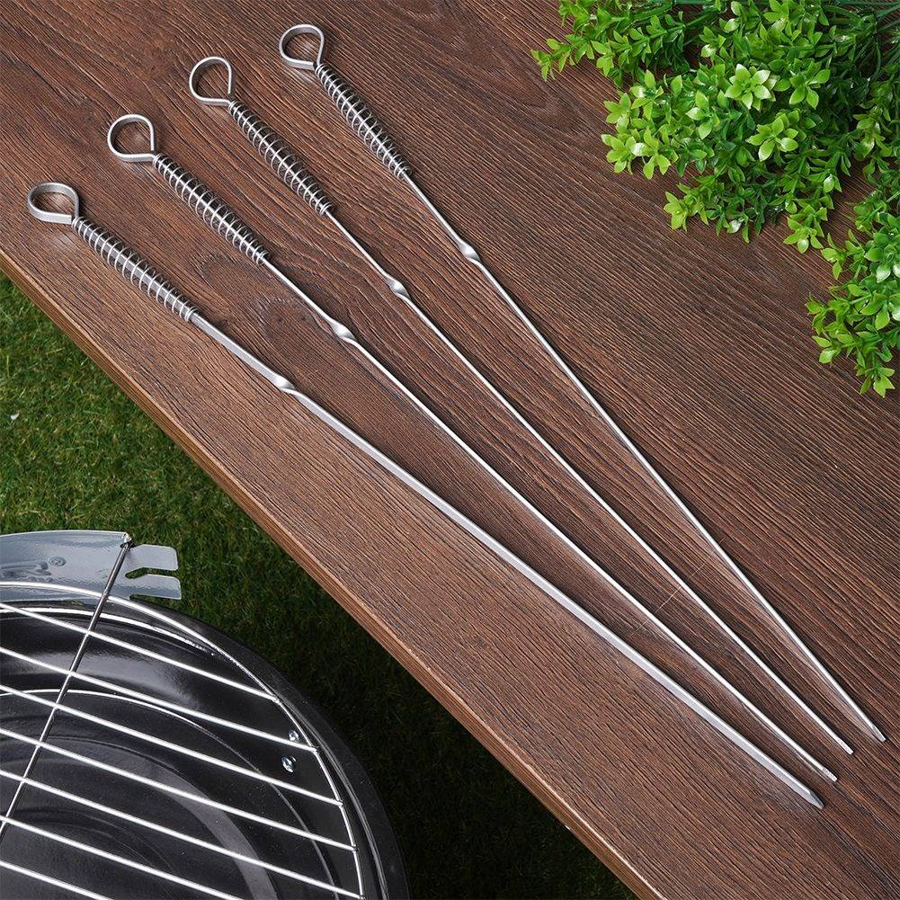 Barbecue skewer set: Four steel skewers for vegetables and meat