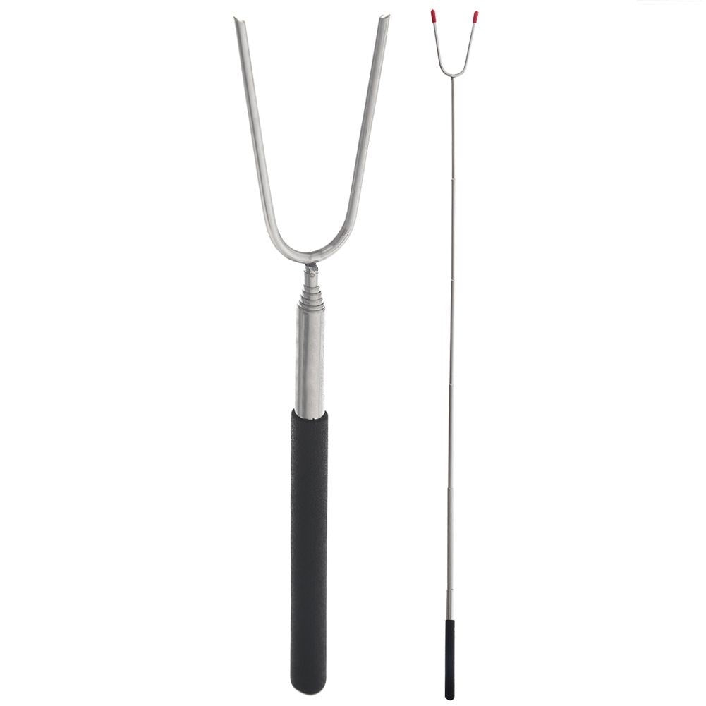 Barbecue stick: Telescopic, double tips, stainless steel