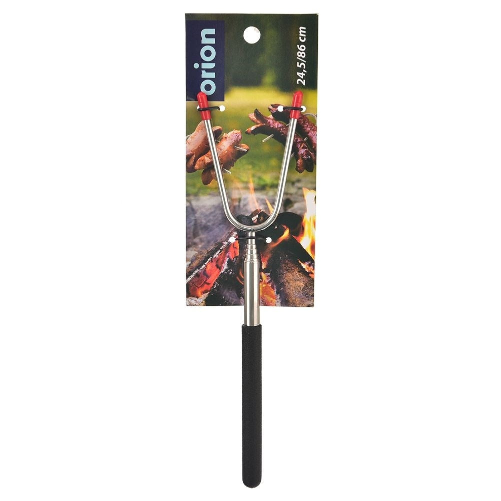 Barbecue stick: Telescopic, double tips, stainless steel