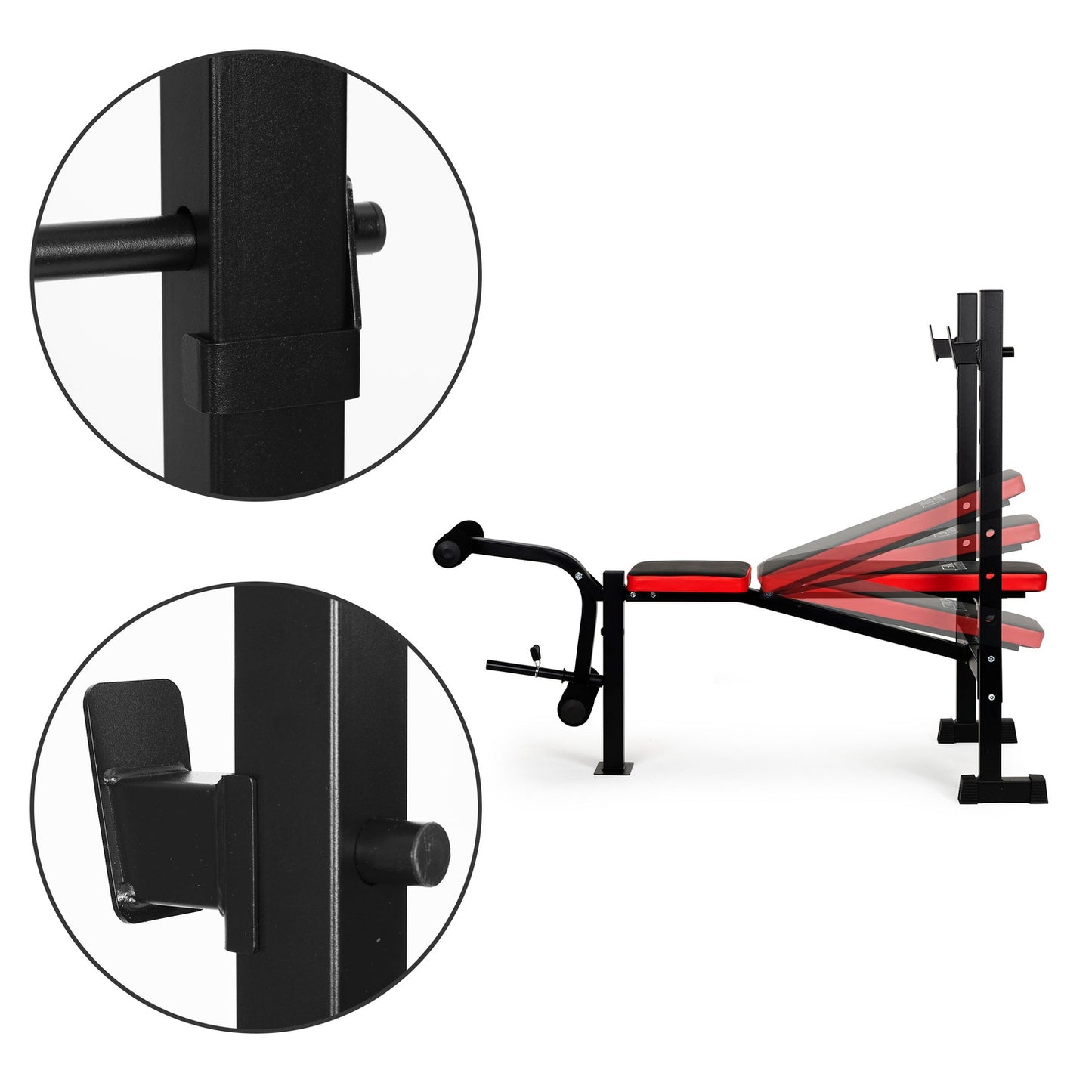 Barbell training bench with leg press