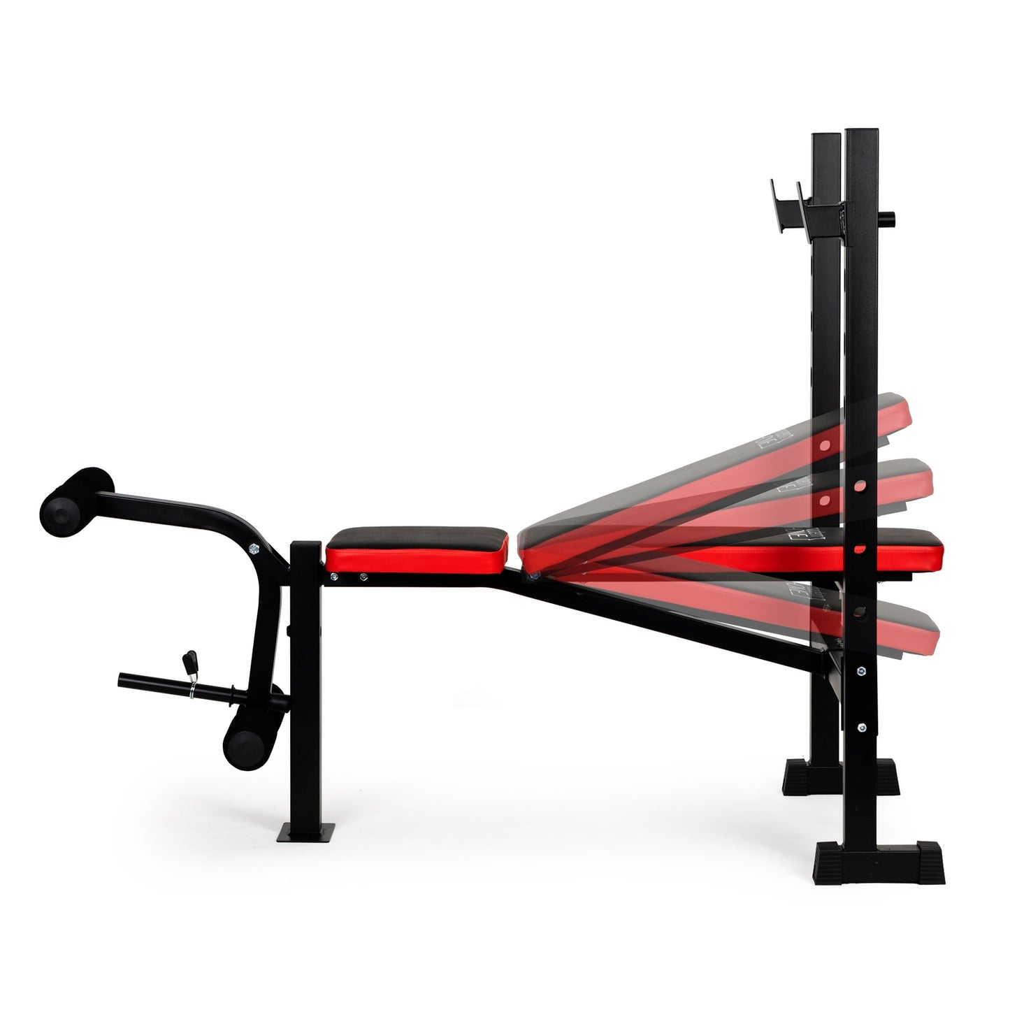 Barbell training bench with leg press