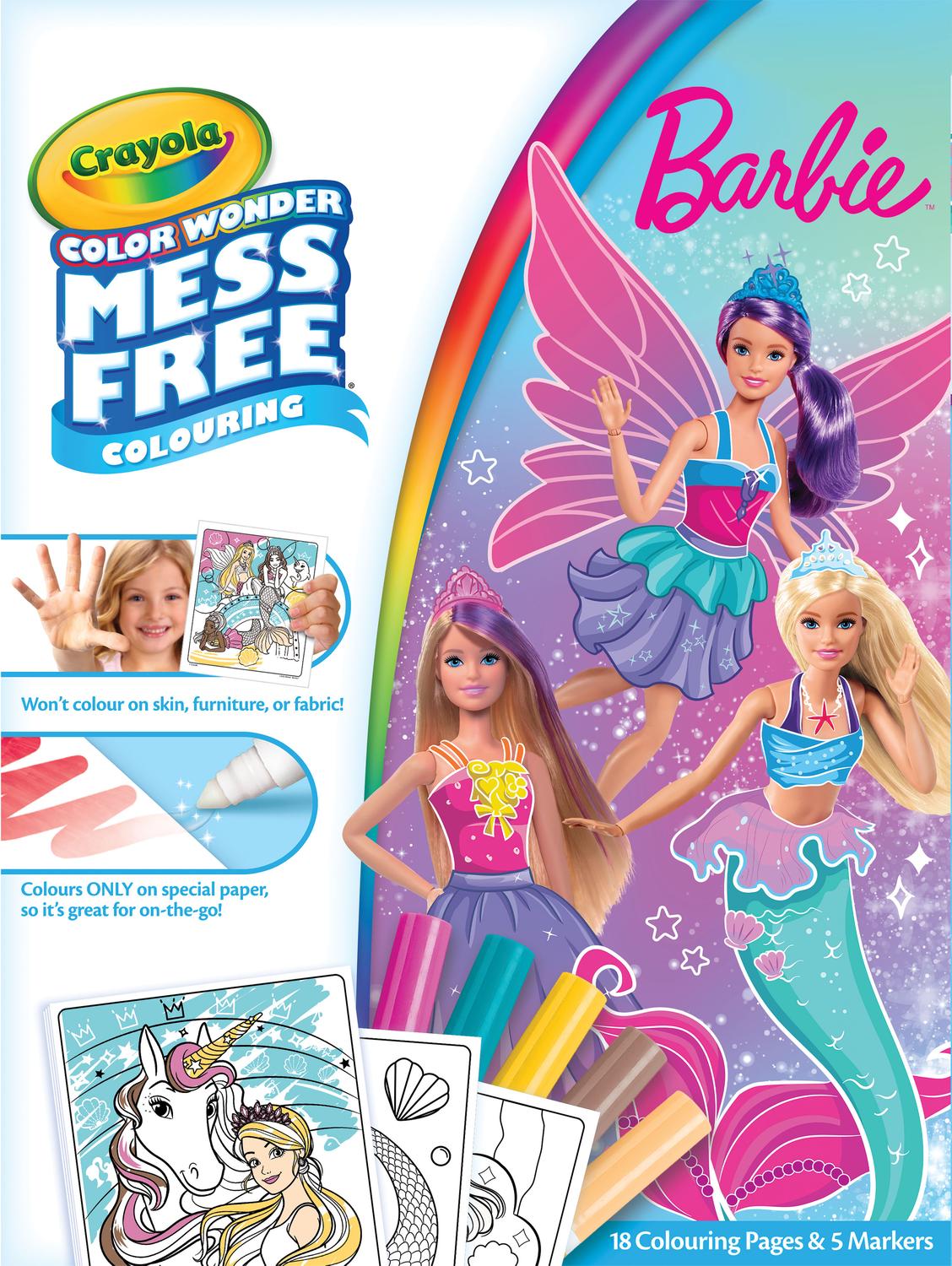 Barbie Color Wonder Markers with 18 Coloring Pages