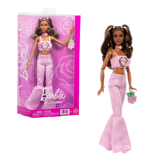 Barbie Deluxe Doll with Denim Star-Print Dress
