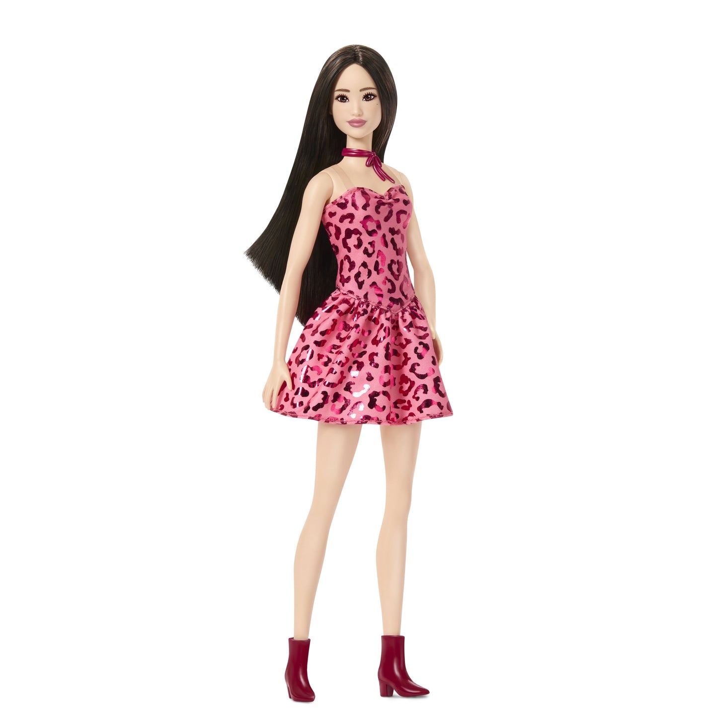 Barbie Doll in Pink Leopard Dress with Accessories