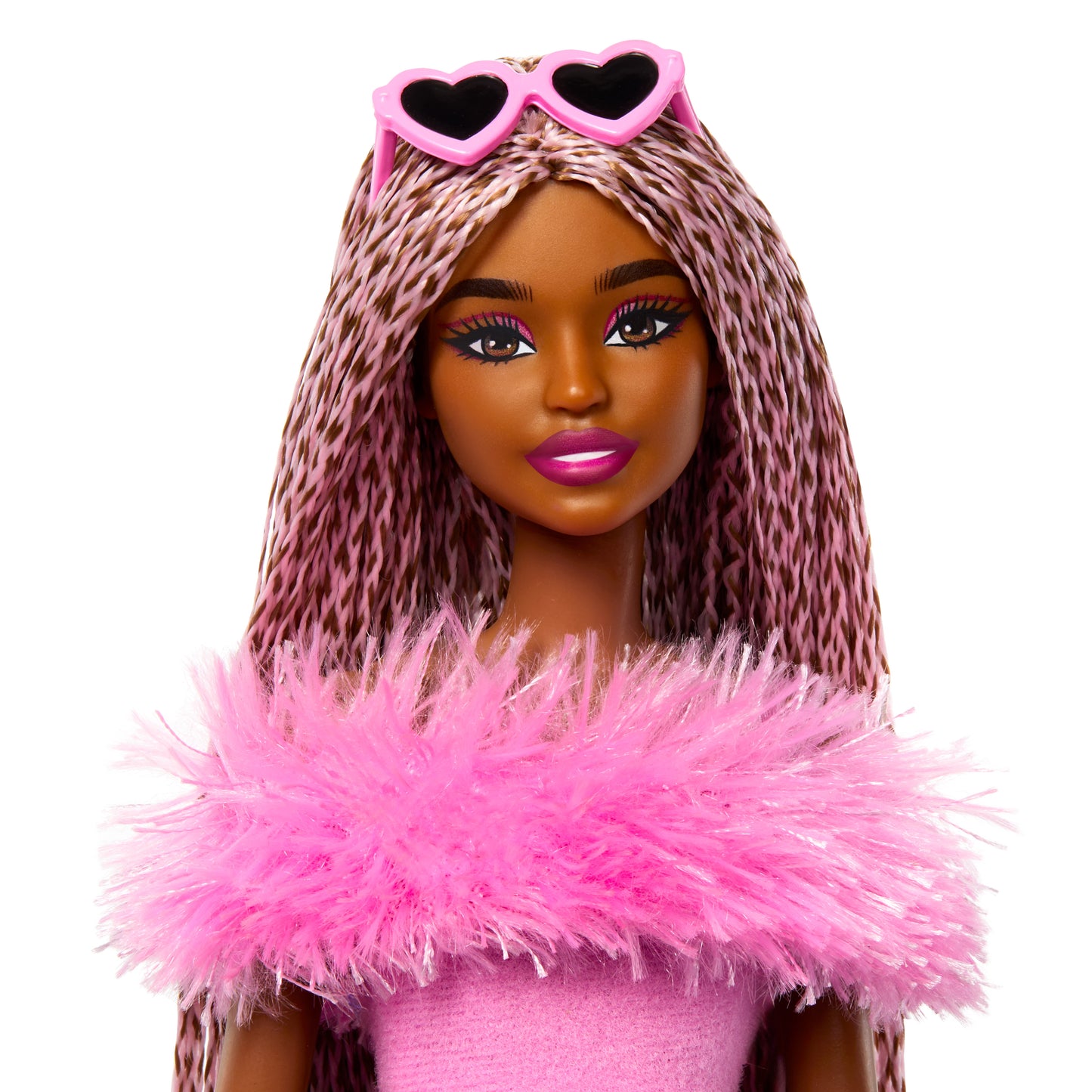 Barbie Doll with Braided Pink Hair and Accessories