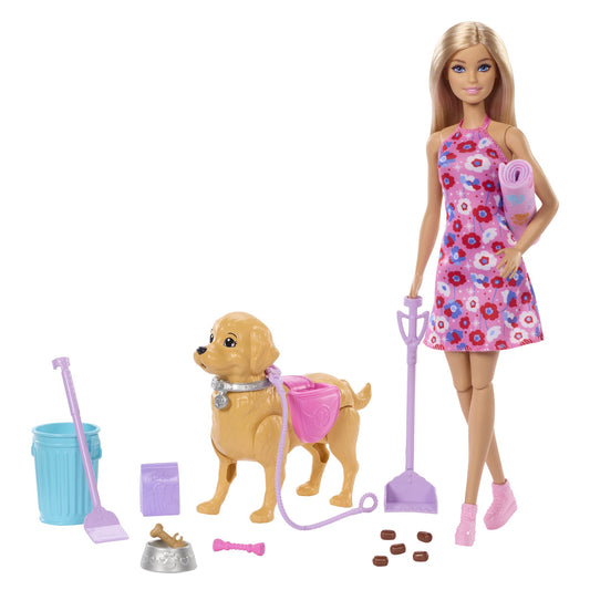 Barbie Doll with Walking Puppy and Accessories