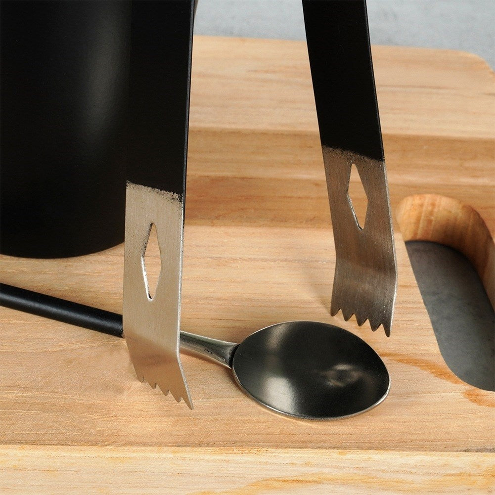 Bar set with shaker, steel, black, 5 pcs.