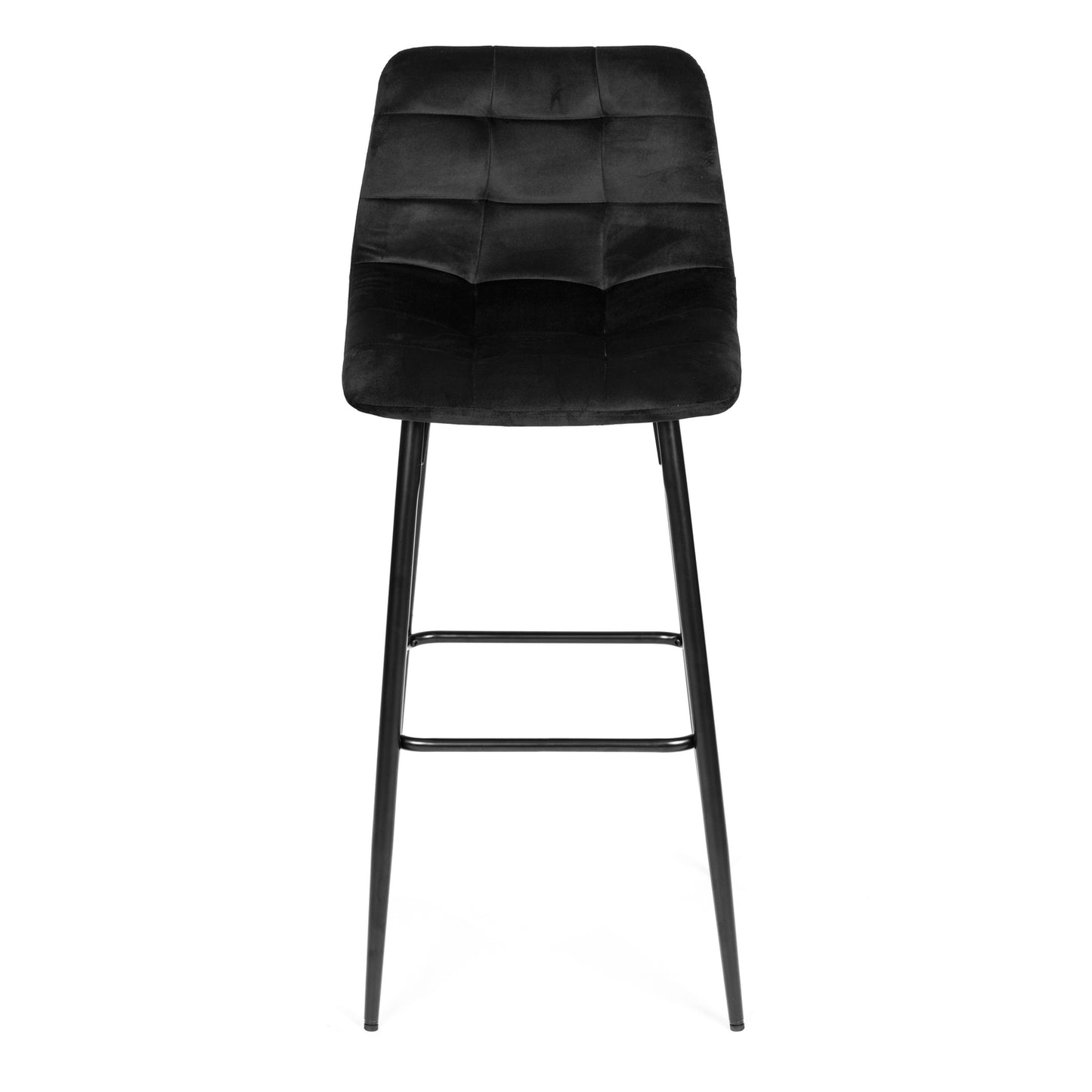 Bar stool, high chair, footstool, black velvet