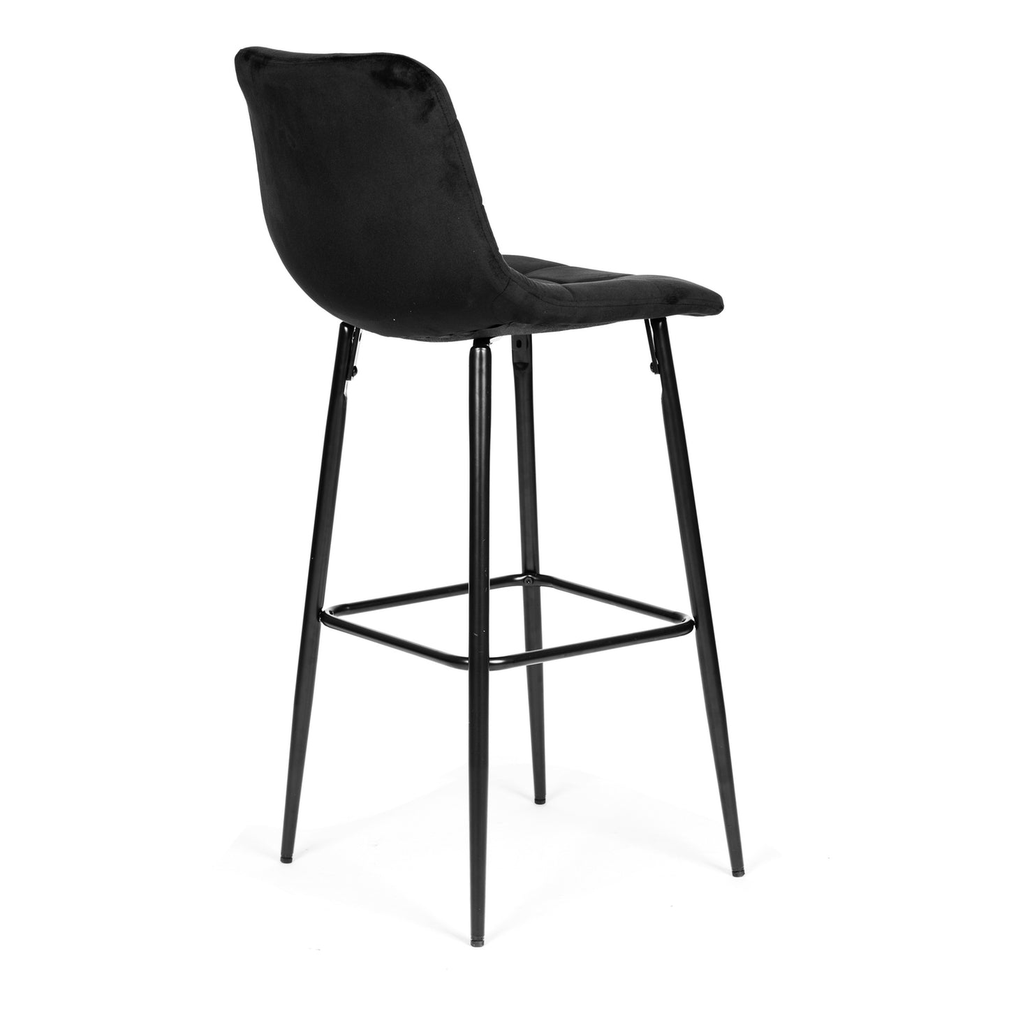 Bar stool, high chair, footstool, black velvet