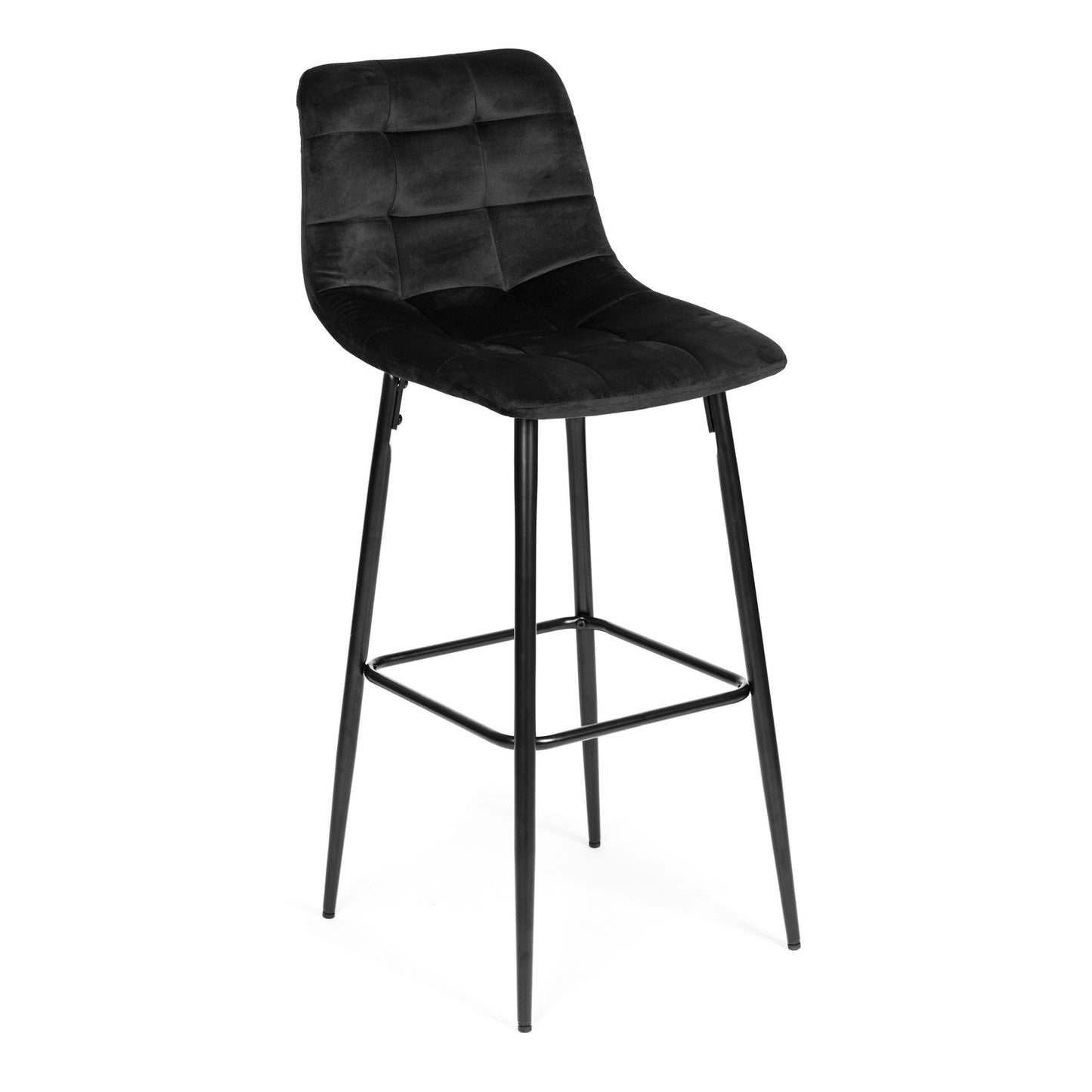 Bar stool, high chair, footstool, black velvet