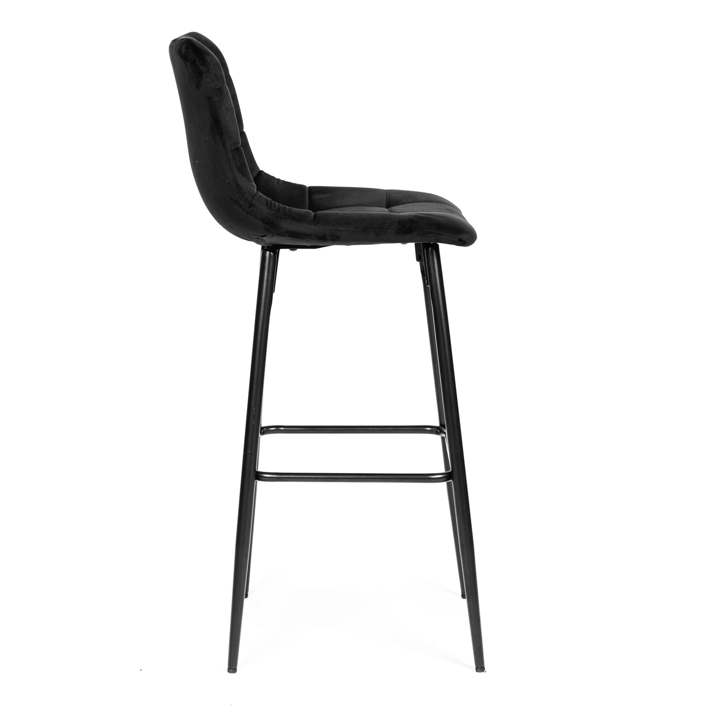 Bar stool, high chair, footstool, black velvet