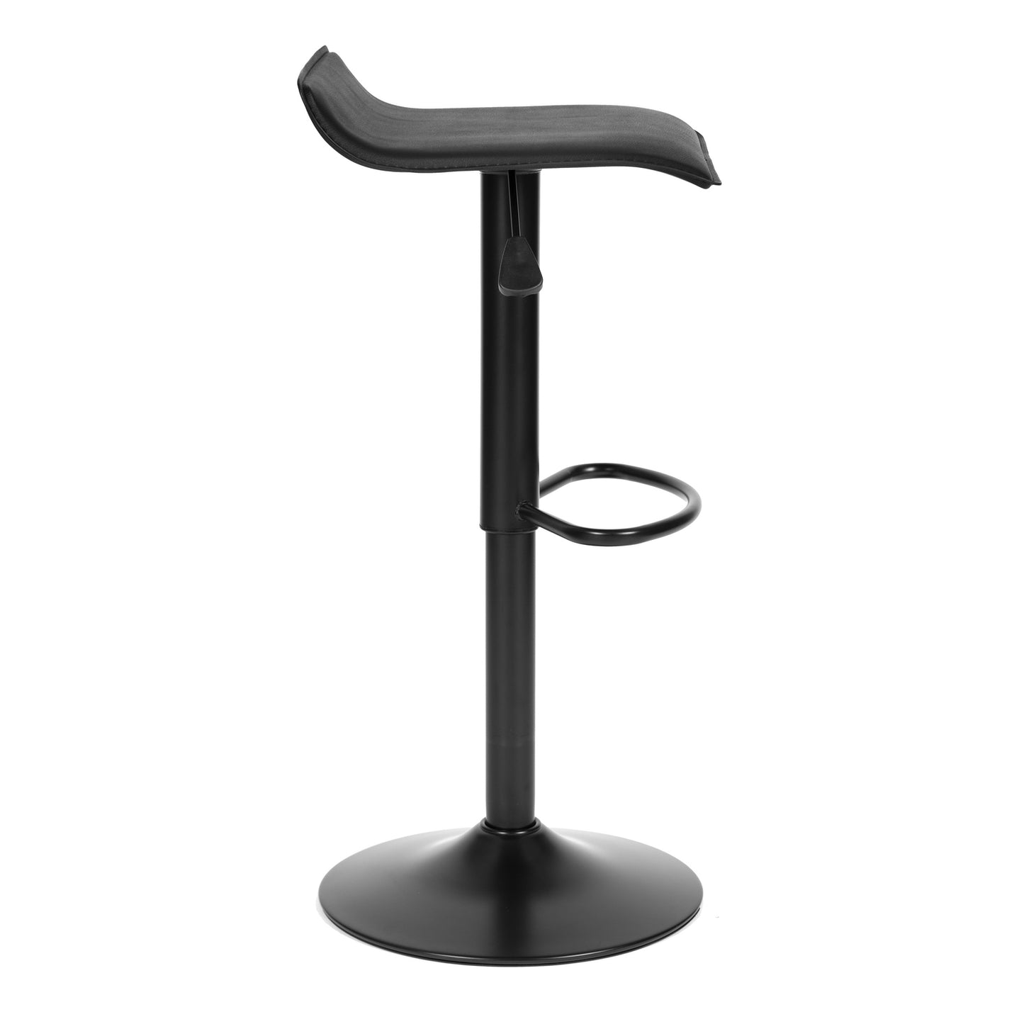 Bar stool, swivel footrest, height adjustable, black eco-leather