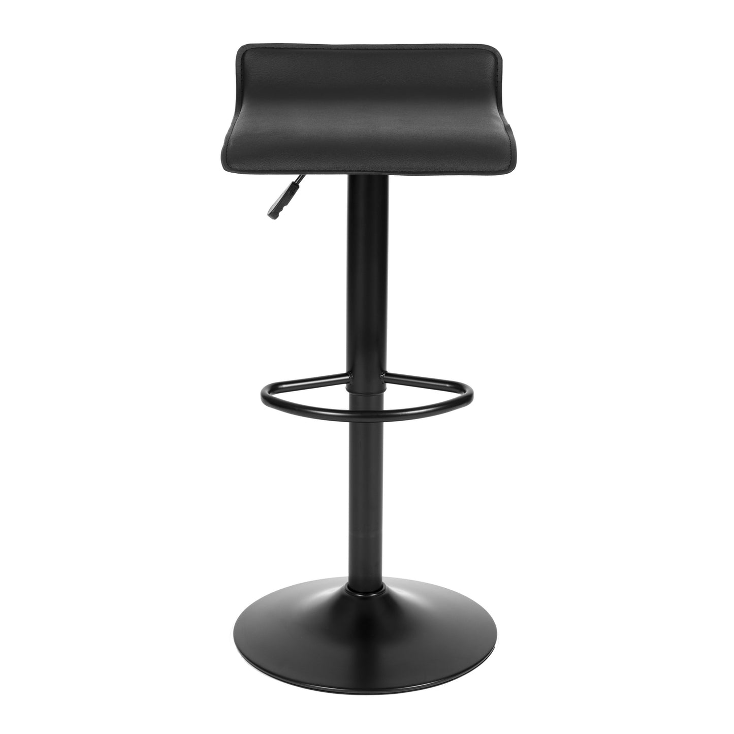 Bar stool, swivel footrest, height adjustable, black eco-leather