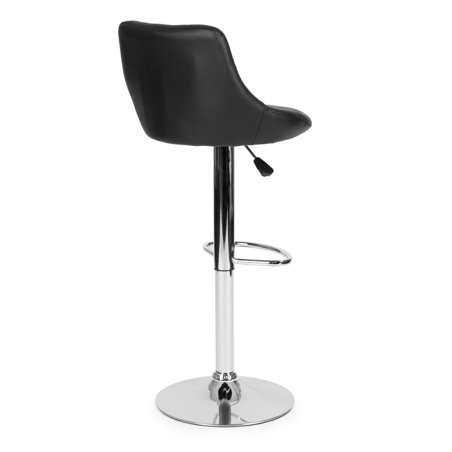 Bar stool, swivel footrest, height adjustable, chrome, eco-leather
