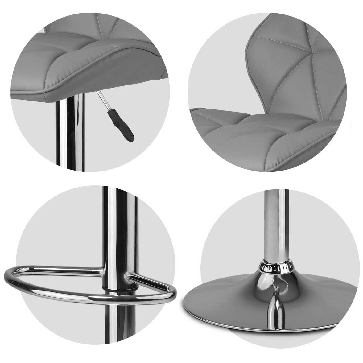 Bar stool with backrest Castel gray - 2 pieces