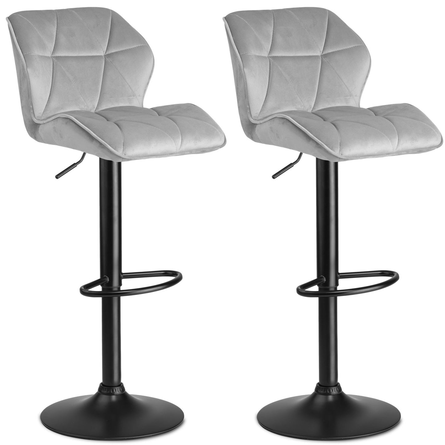 Bar stool with backrest Castel light gray - 2 pcs