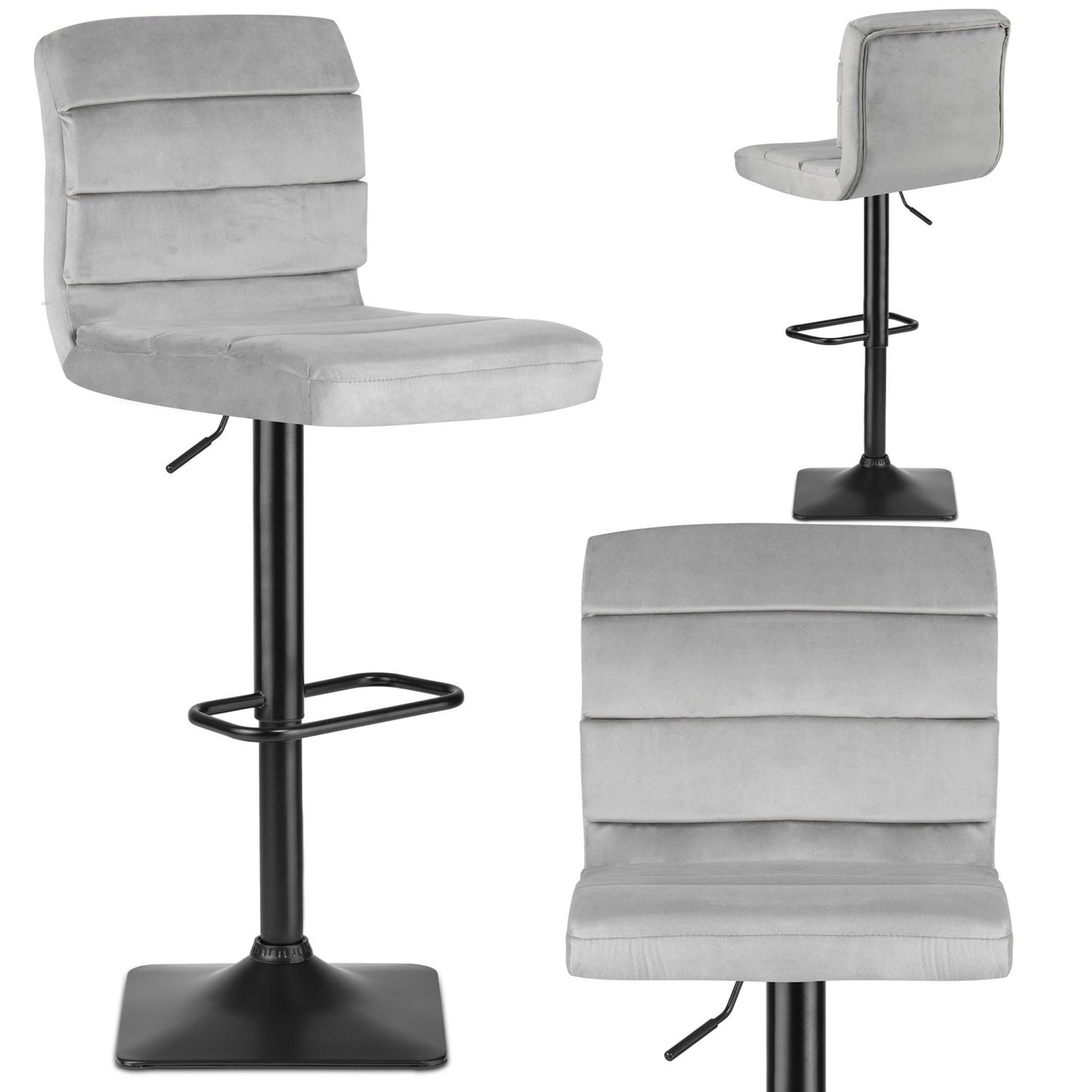 Bar stool with backrest Drava gray