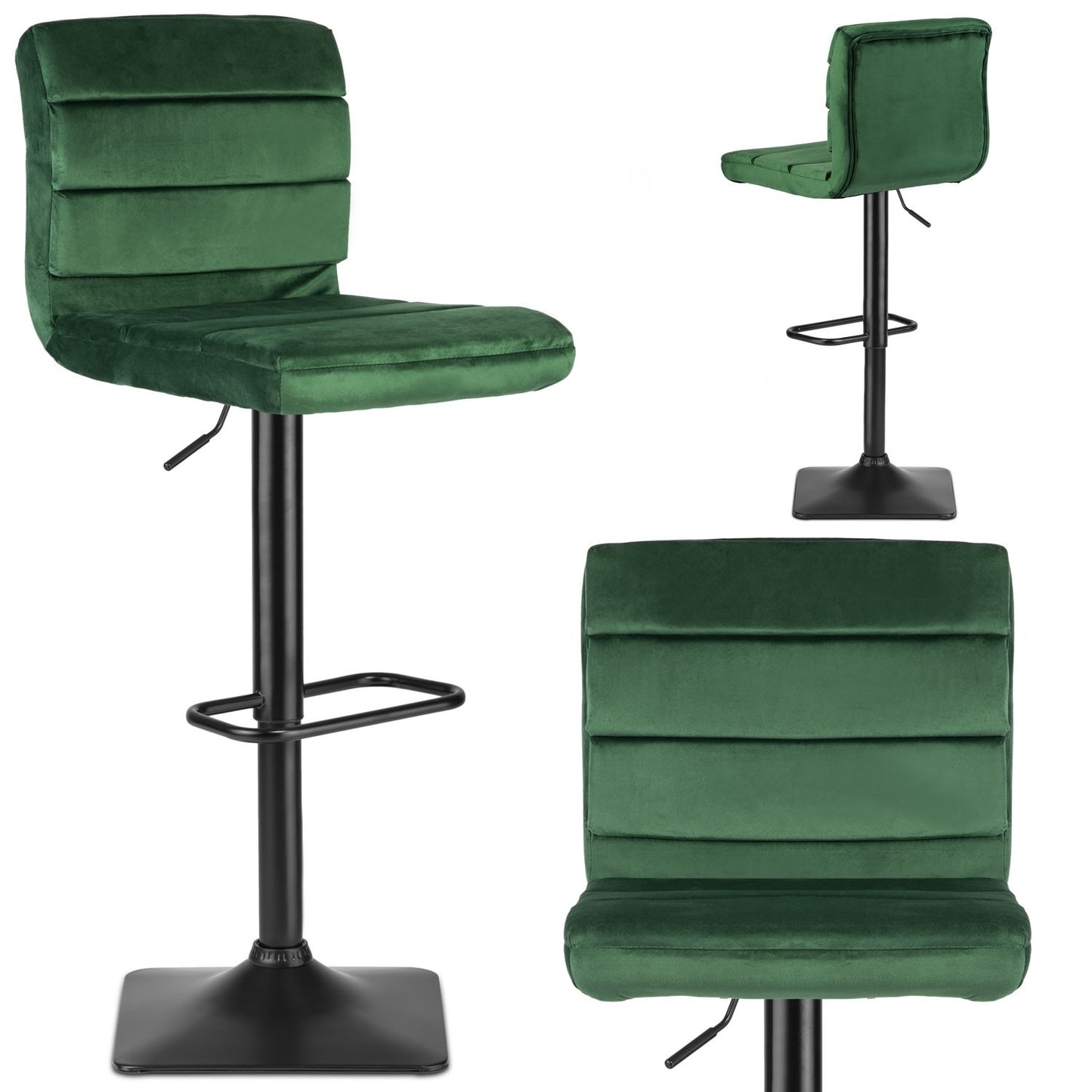 Bar stool with backrest Drava green