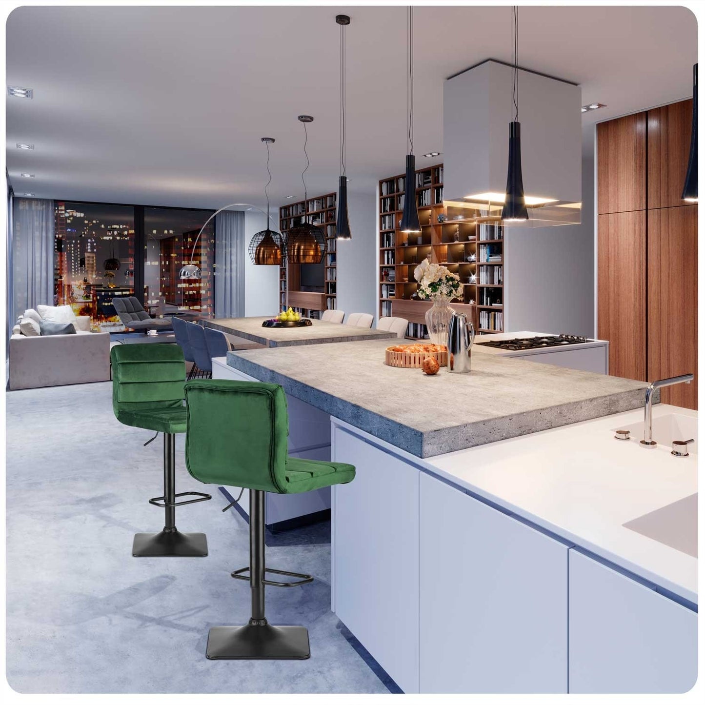 Bar stool with backrest Drava green
