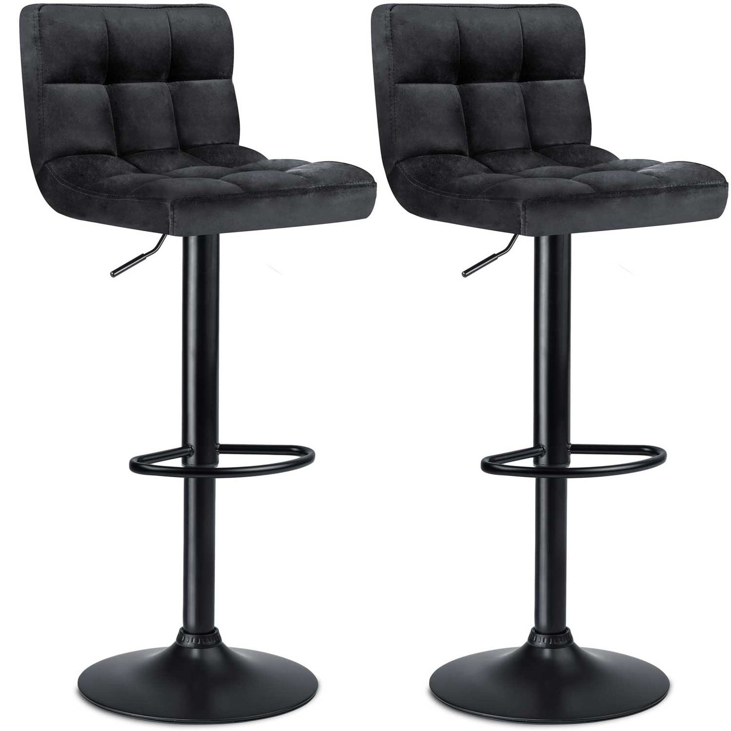 Bar stool with backrest Monro black - 2 pieces