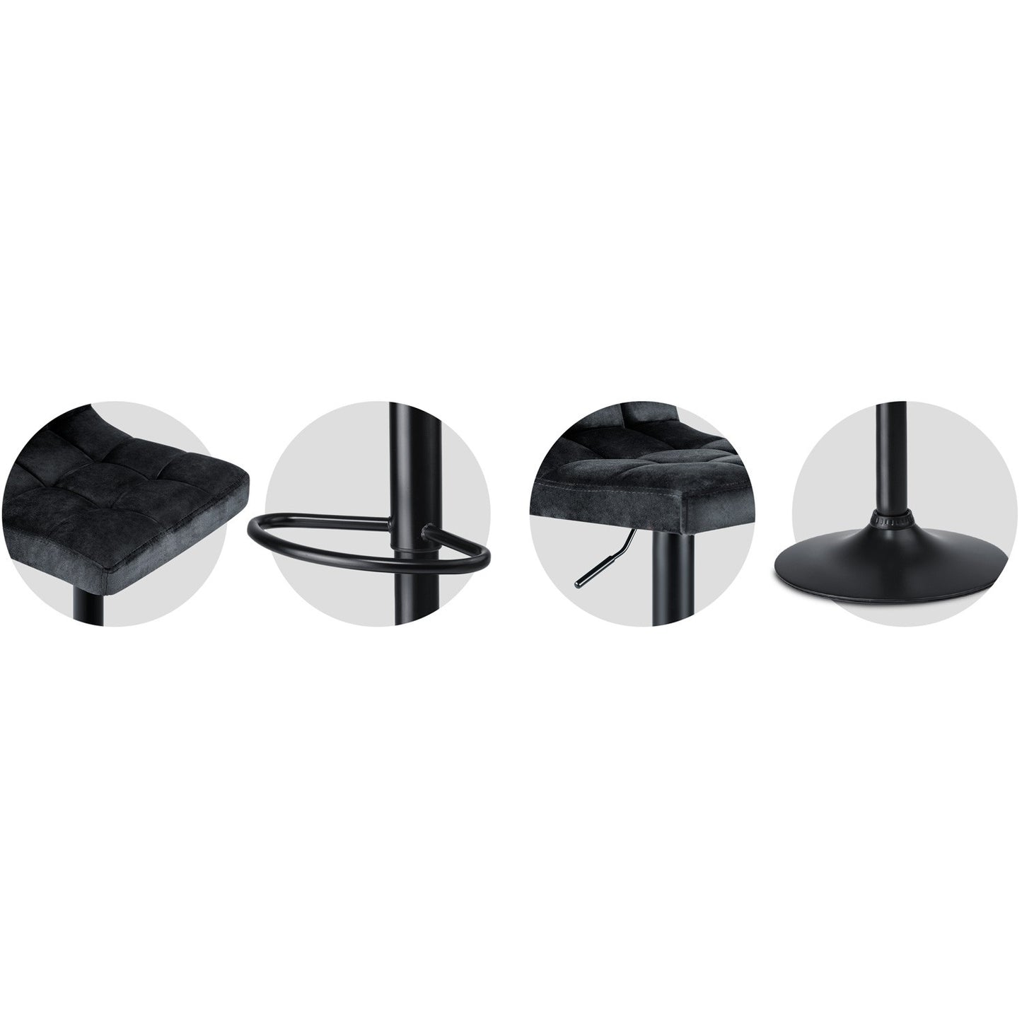 Bar stool with backrest Monro black - 2 pieces