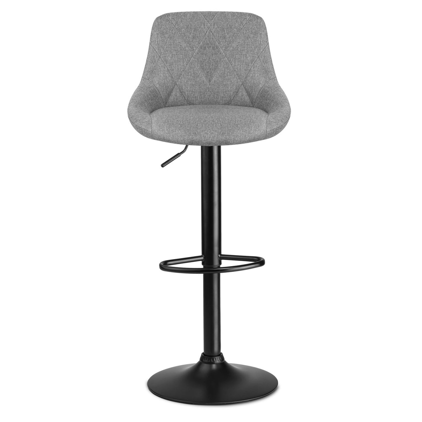 Bar stool with backrest Nerra fabric gray - 2 pcs
