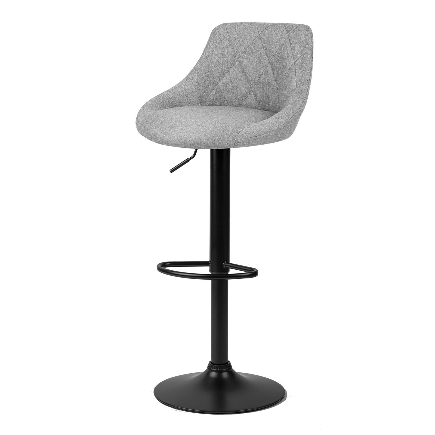 Bar stool with backrest Nerra fabric gray - 2 pcs