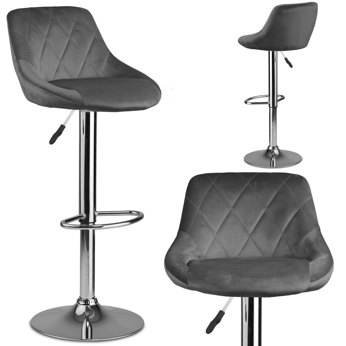 Bar stool with backrest Nerra gray