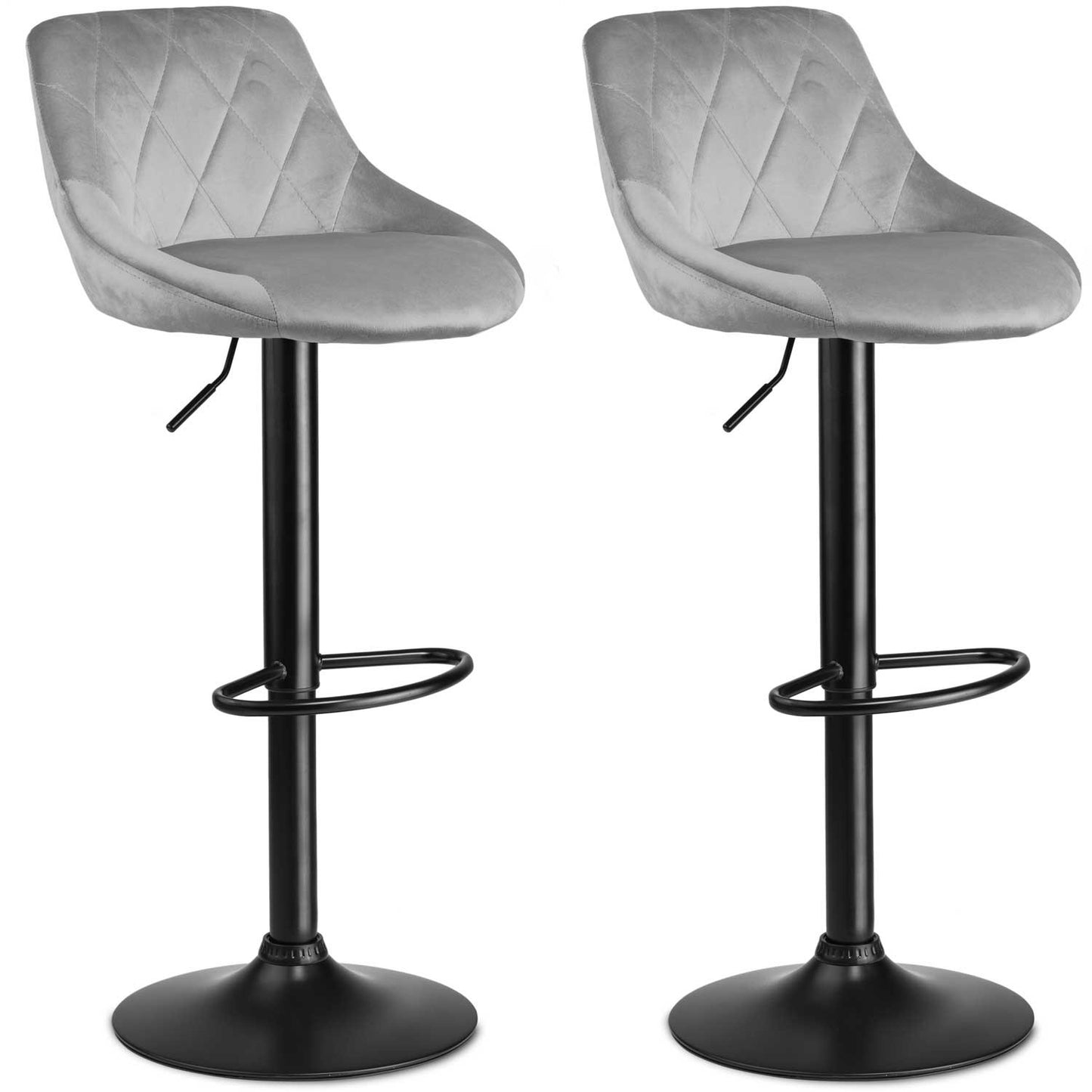 Bar stool with backrest Nerra light gray - 2 pieces