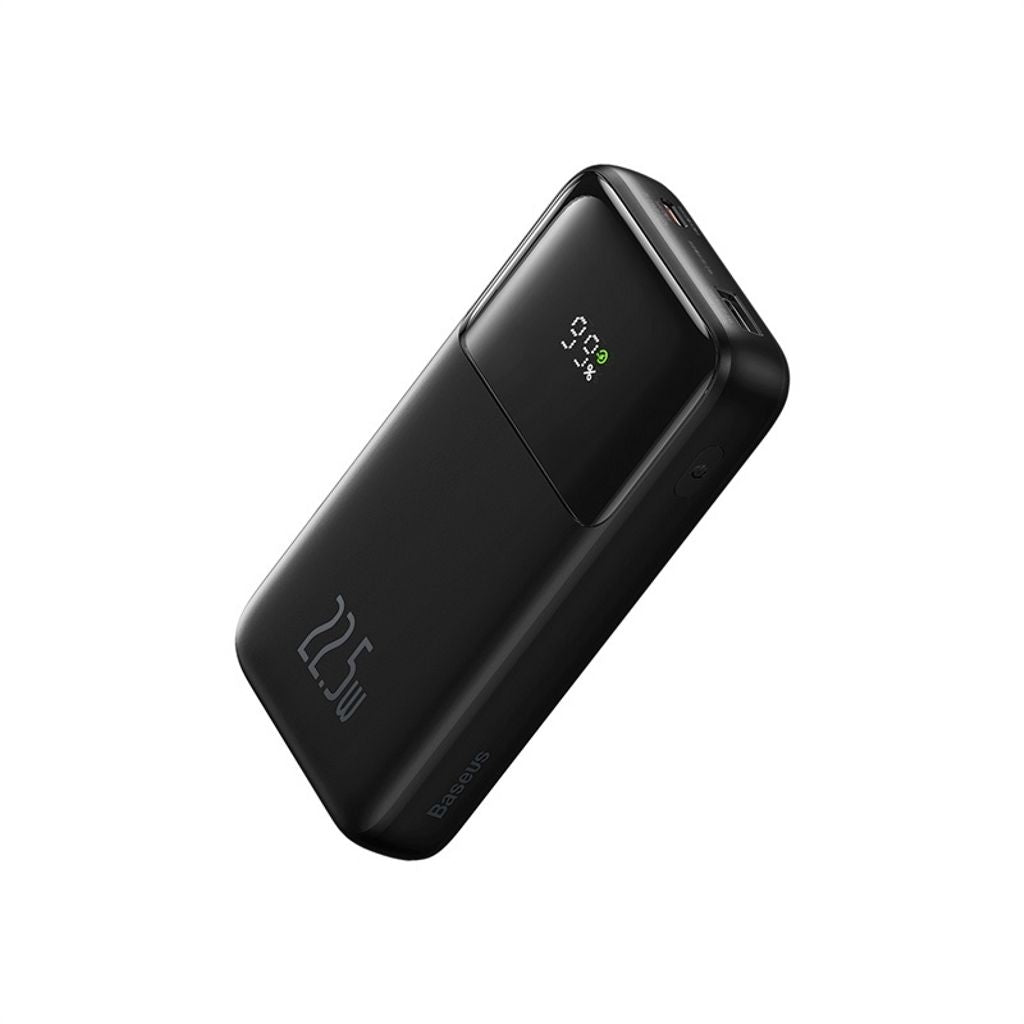 Baseus Comet Dual-Cable Digital Display Fast Charging Power Bank 20000mAh, 22.5W - Black