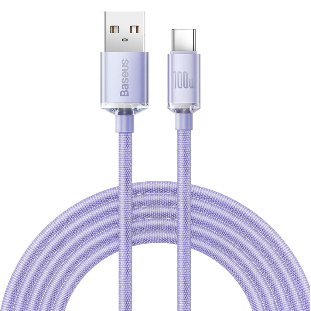 Baseus Crystal Shine USB-A - USB-C Cable, 100W, 2m - Purple