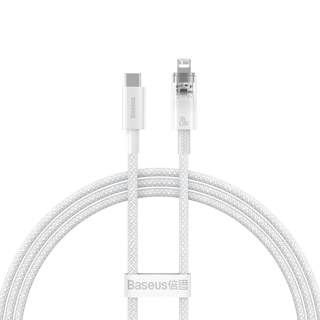 Baseus Explorer Series USB-C - Lightning Cable, 20W, 1m - White