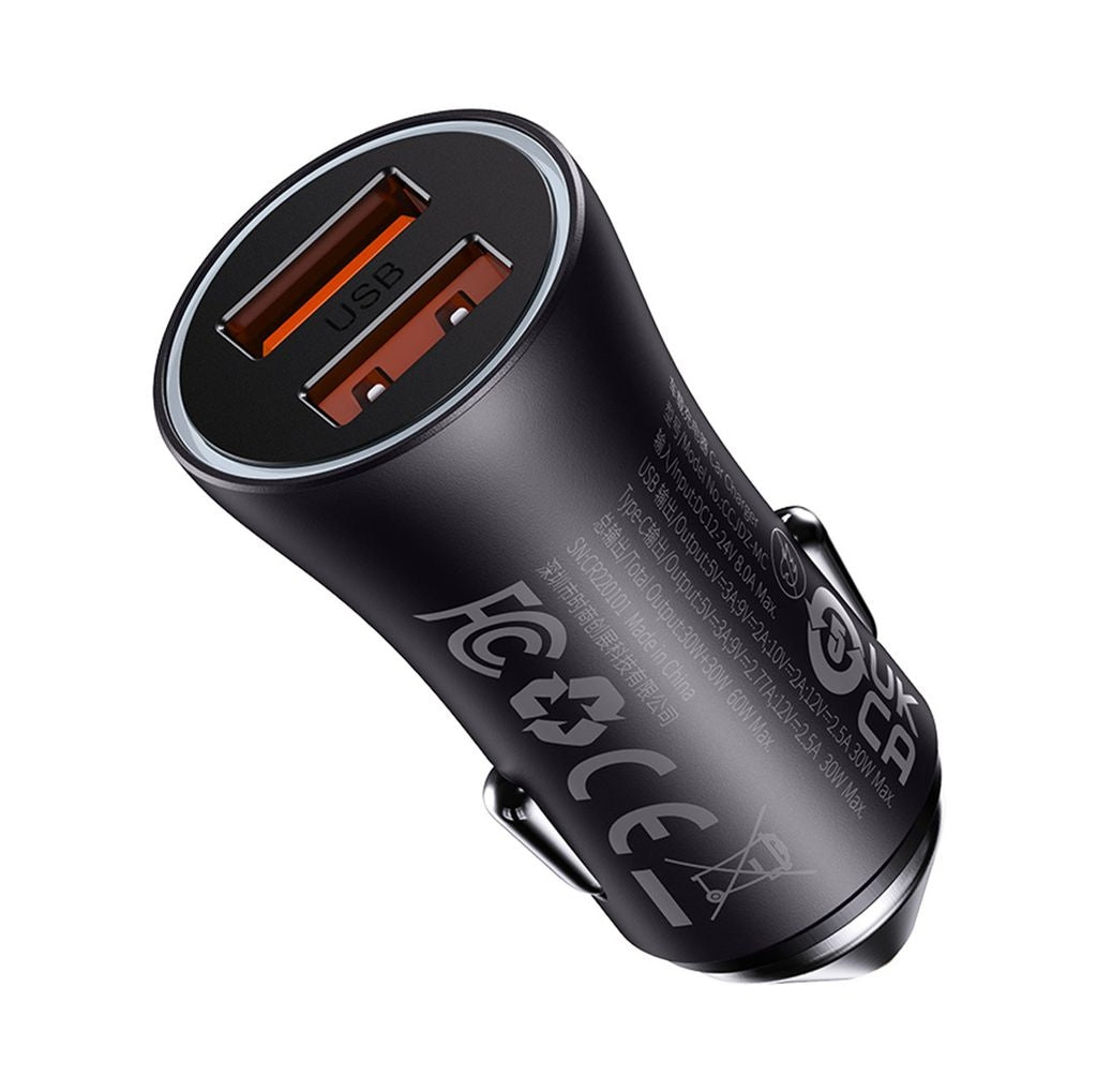 Baseus Golden Contactor Max Car Charger 60W - Dark Grey