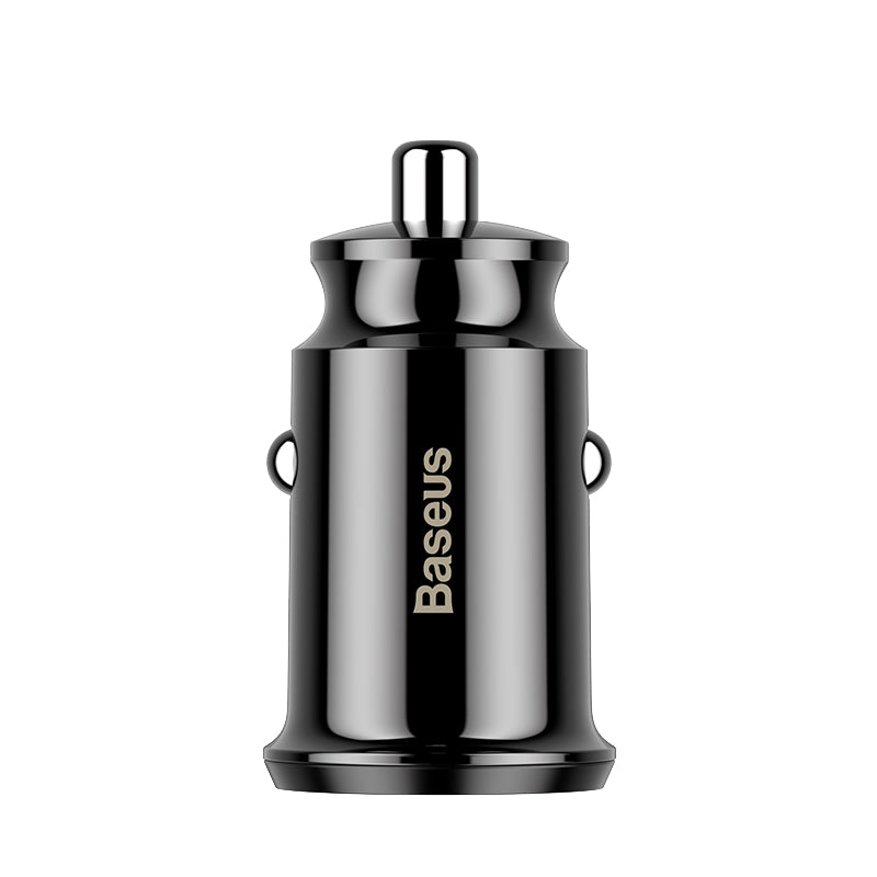 Baseus Grain Car Charger Dual-USB 3.1A 12/24V - Black