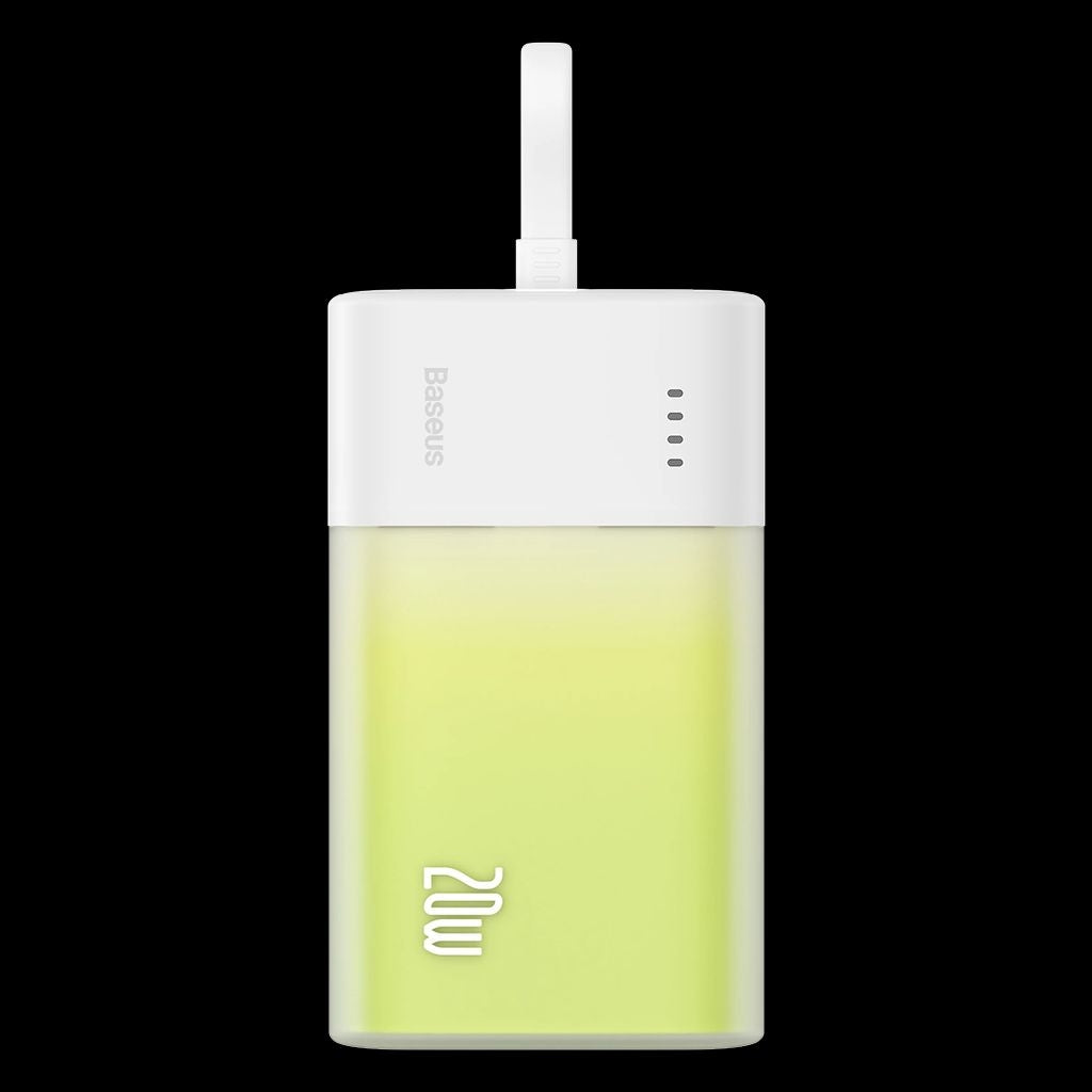 Baseus Powerbank 5200mAh 20W with built-in Lightning Cable - White/Green