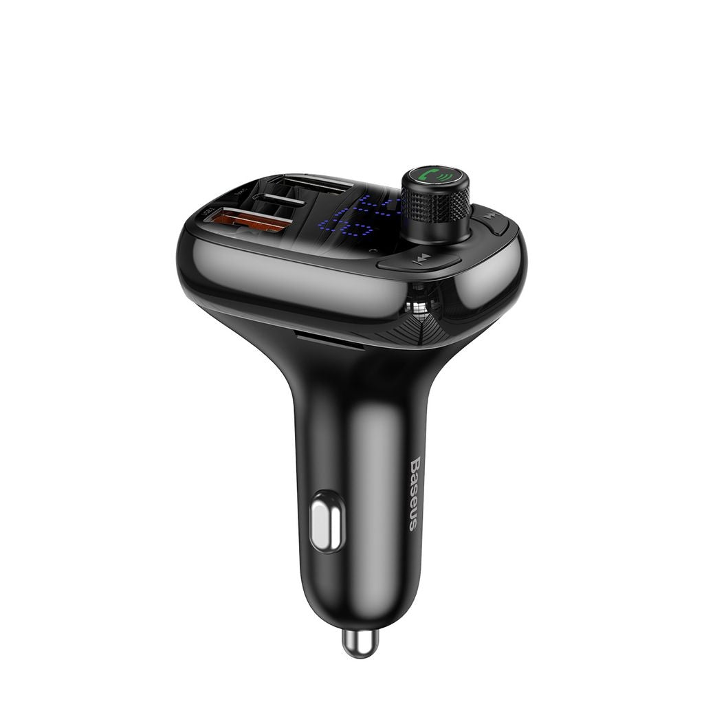 Baseus S-13 T-shaped Bluetooth FM Transmitter/Car Charger - Black