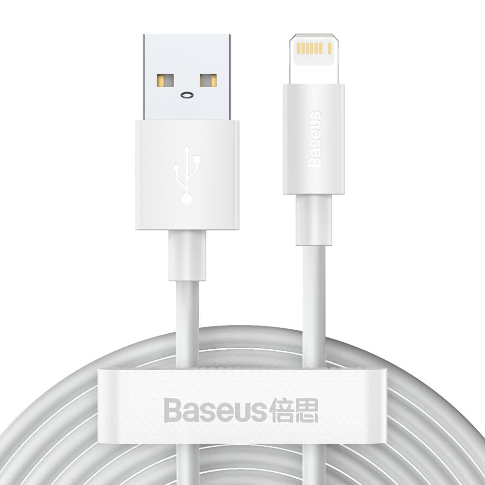 Baseus Simple Wisdom 2x USB-A to Lightning Cable PD 2.4A, 1.5m - White