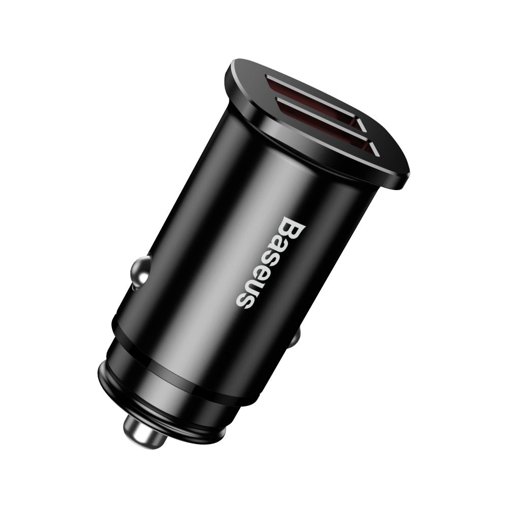 Baseus Square Car Charger Dual USB 30W, Q.C3.0 - Black