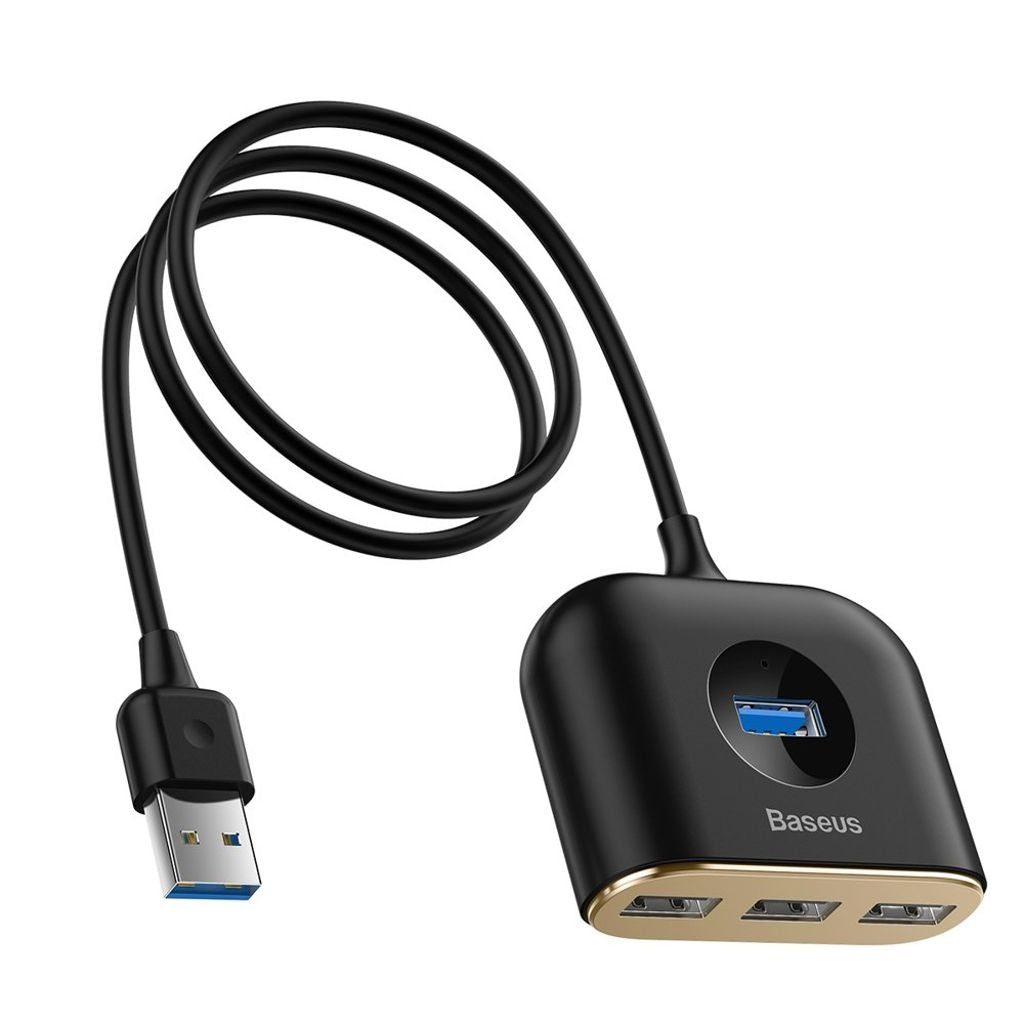Baseus Square Round 4 in 1 USB HUB Adapter - Black