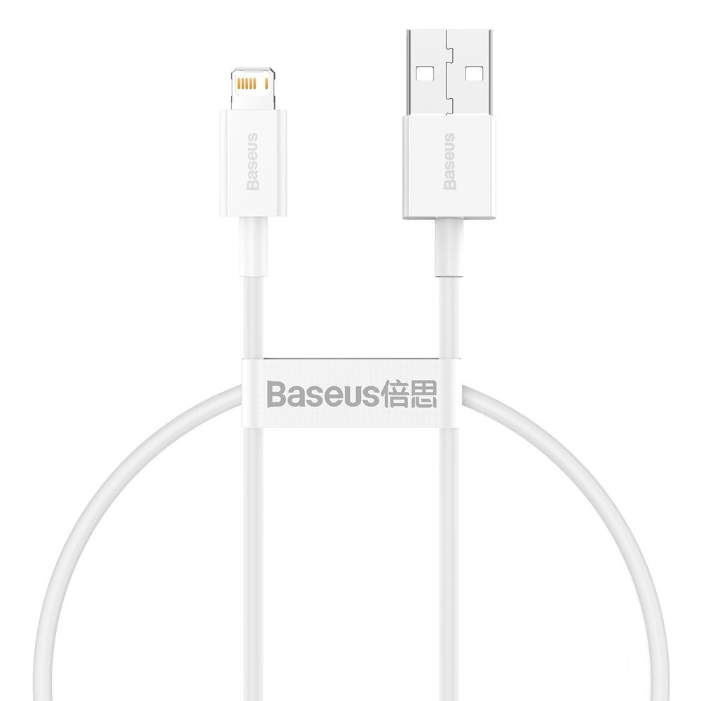 Baseus Superior Fast Charge USB-A to Lightning Cable, 2.4A, 0.25m - White
