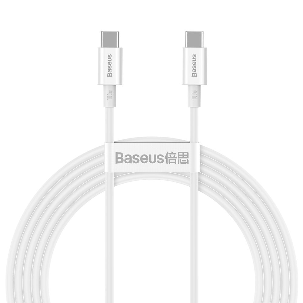 Baseus Superior Fast Charge USB-C to USB-C Cable, 100W, 2m - White