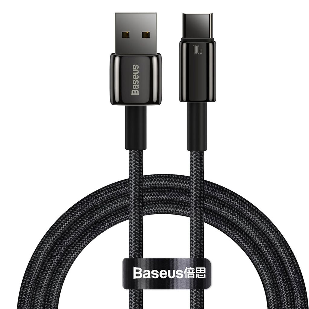 Baseus Tungsten Gold Cable USB-A - USB-C 100W, 1m - Black