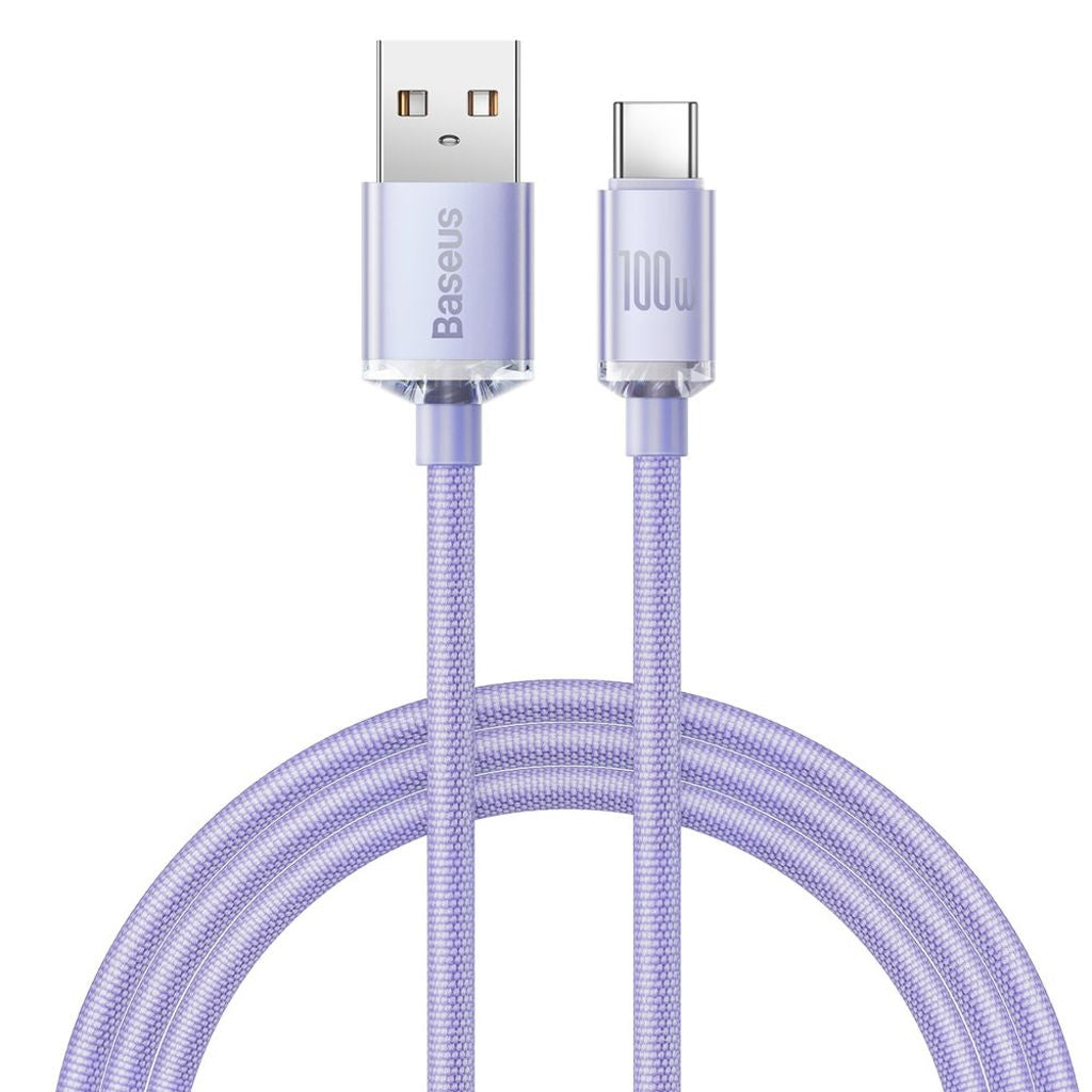 Baseus USB-A to USB-C Cable, 100W, 480mbps, 1.2m - Purple