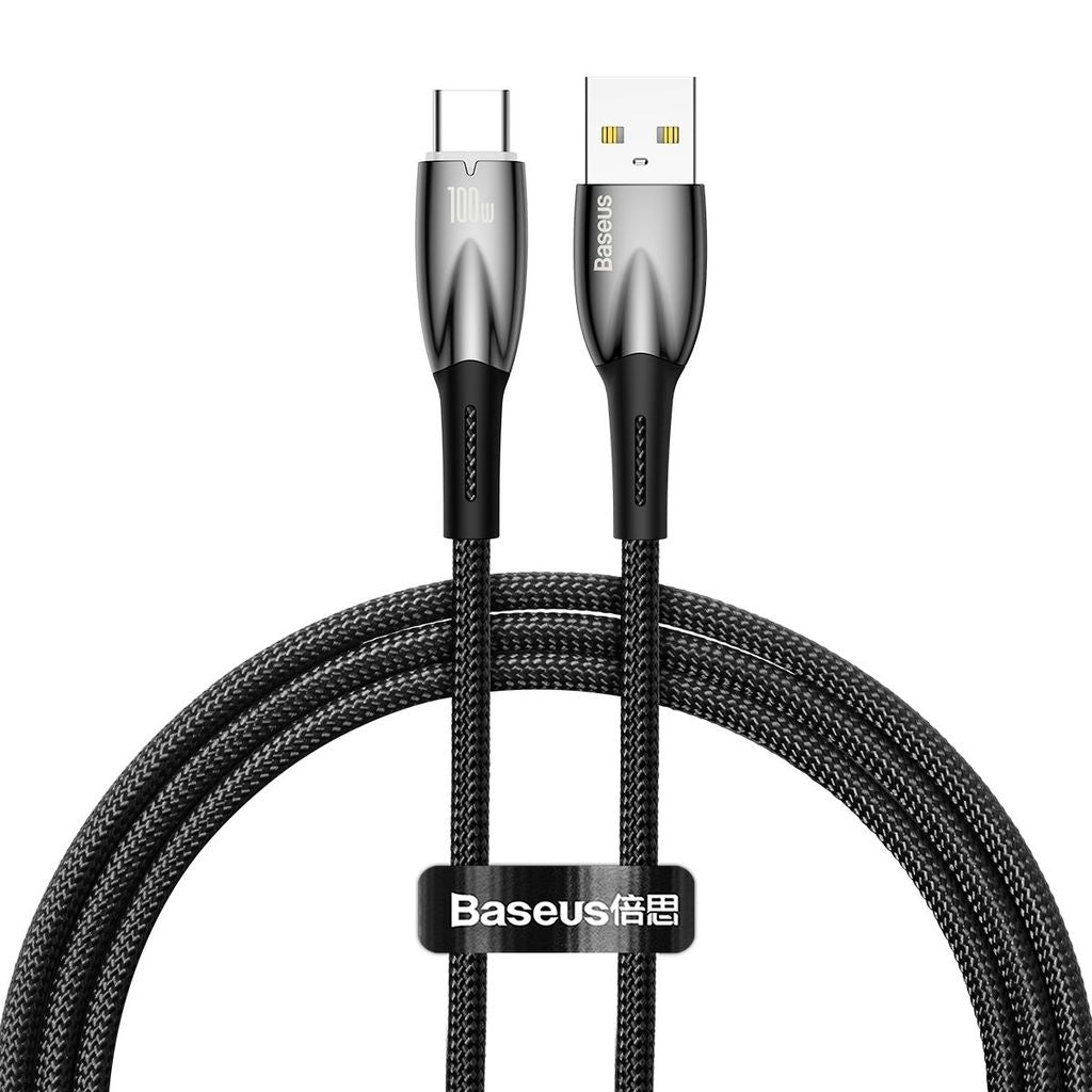 Baseus USB-A to USB-C Fast charging cable, 100W, 1m - Black