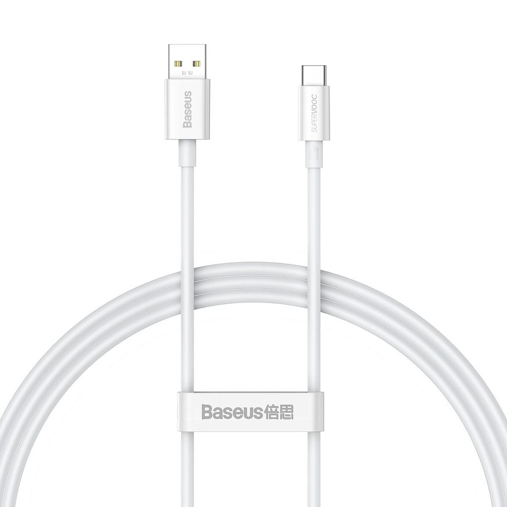 Baseus USB-A to USB-C cable, 65W, 1m - White