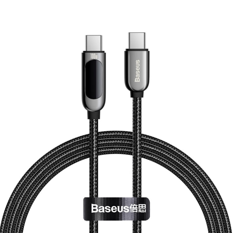 Baseus USB-C Cable with Display, 100W, 1m - Black