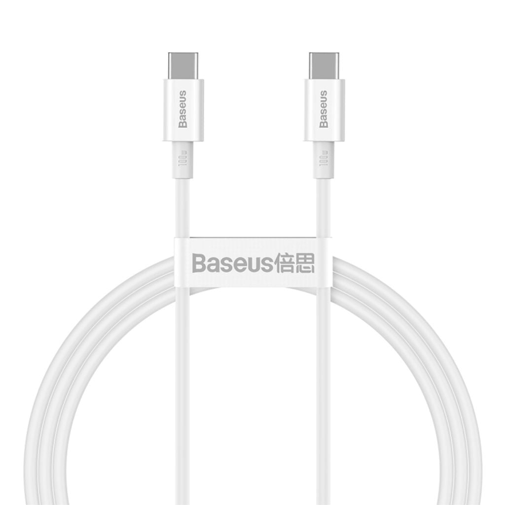 Baseus USB-C to USB-C Cable, 100W, 1m - White