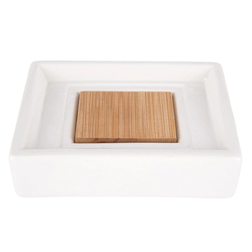 Bathroom Accessory Set, Dolomite & Bamboo, 3-Piece