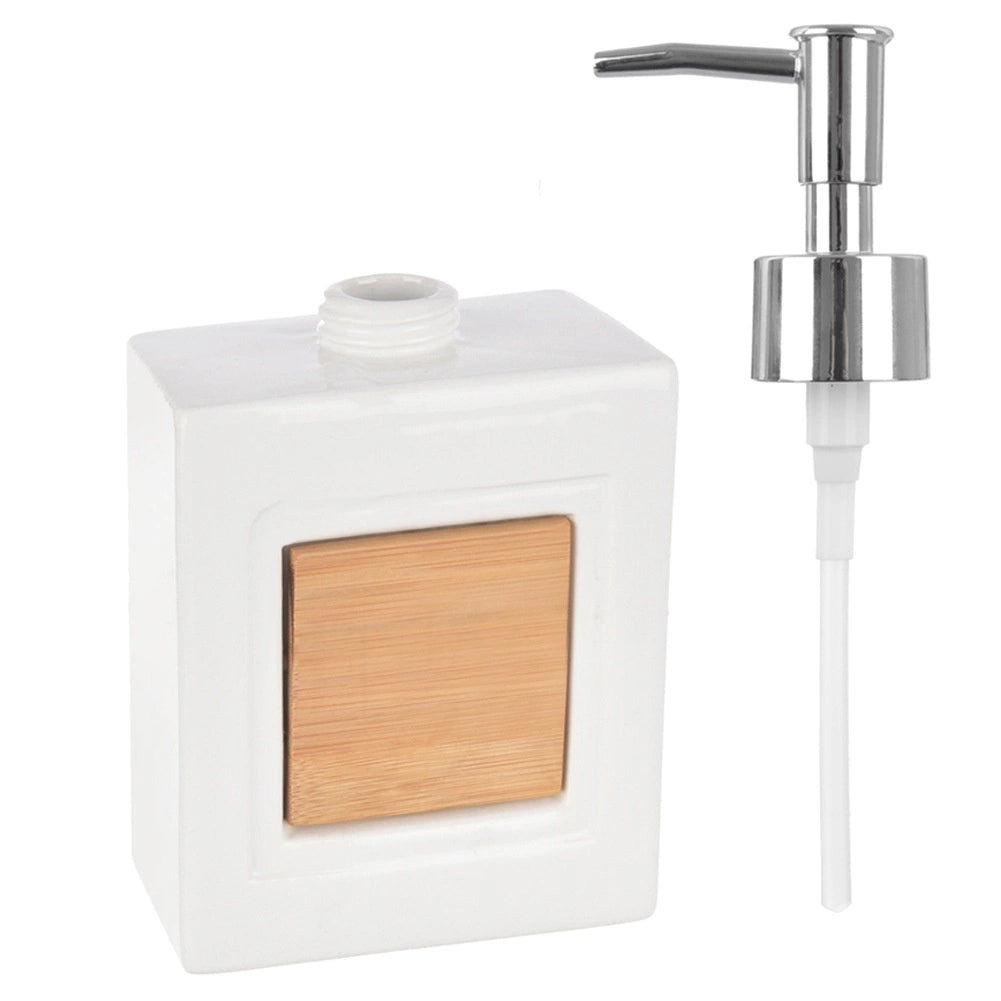 Bathroom Accessory Set, Dolomite & Bamboo, 3-Piece