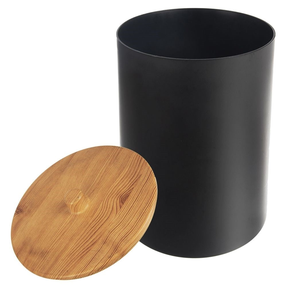 Bathroom waste bin 7L in Durable Black Plastic with Lid